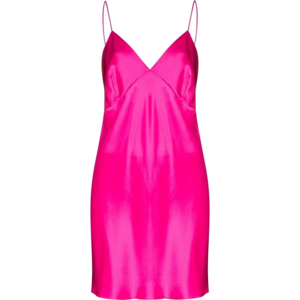 Olivia Von Halle Freesia Pink Xena Silk Slip Size M/L NWT
